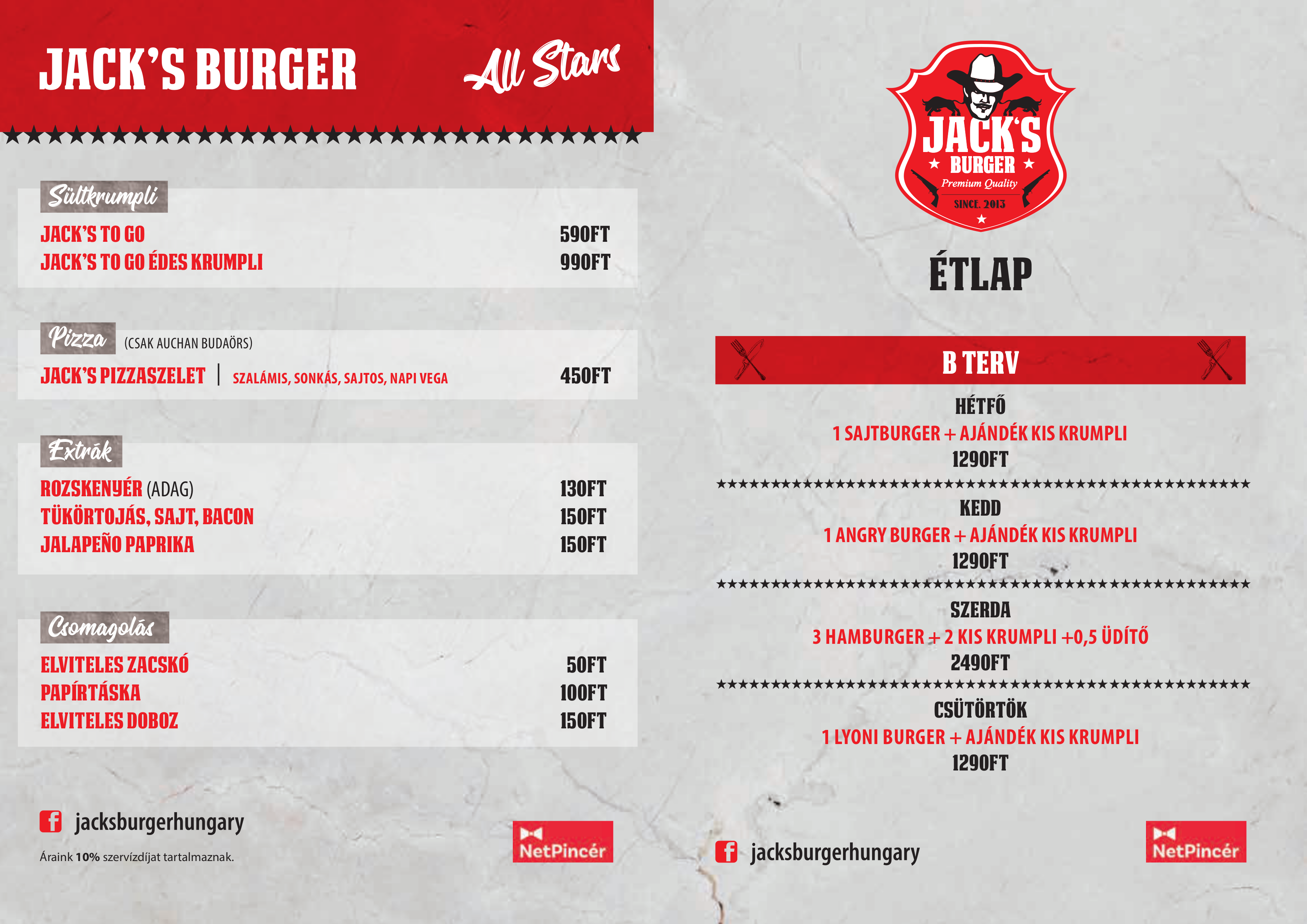 Étlap Jack's Burger